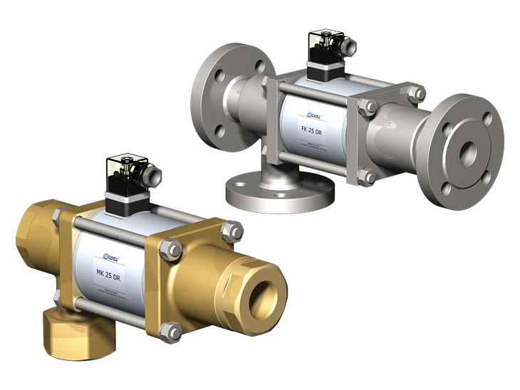 MK/FK25 DR - DN25, PN16/40 BAR, 1 @ 1.1/2 BSP/NPT/FLANGE, NF/NA, 24,110,220 V DC OU AC